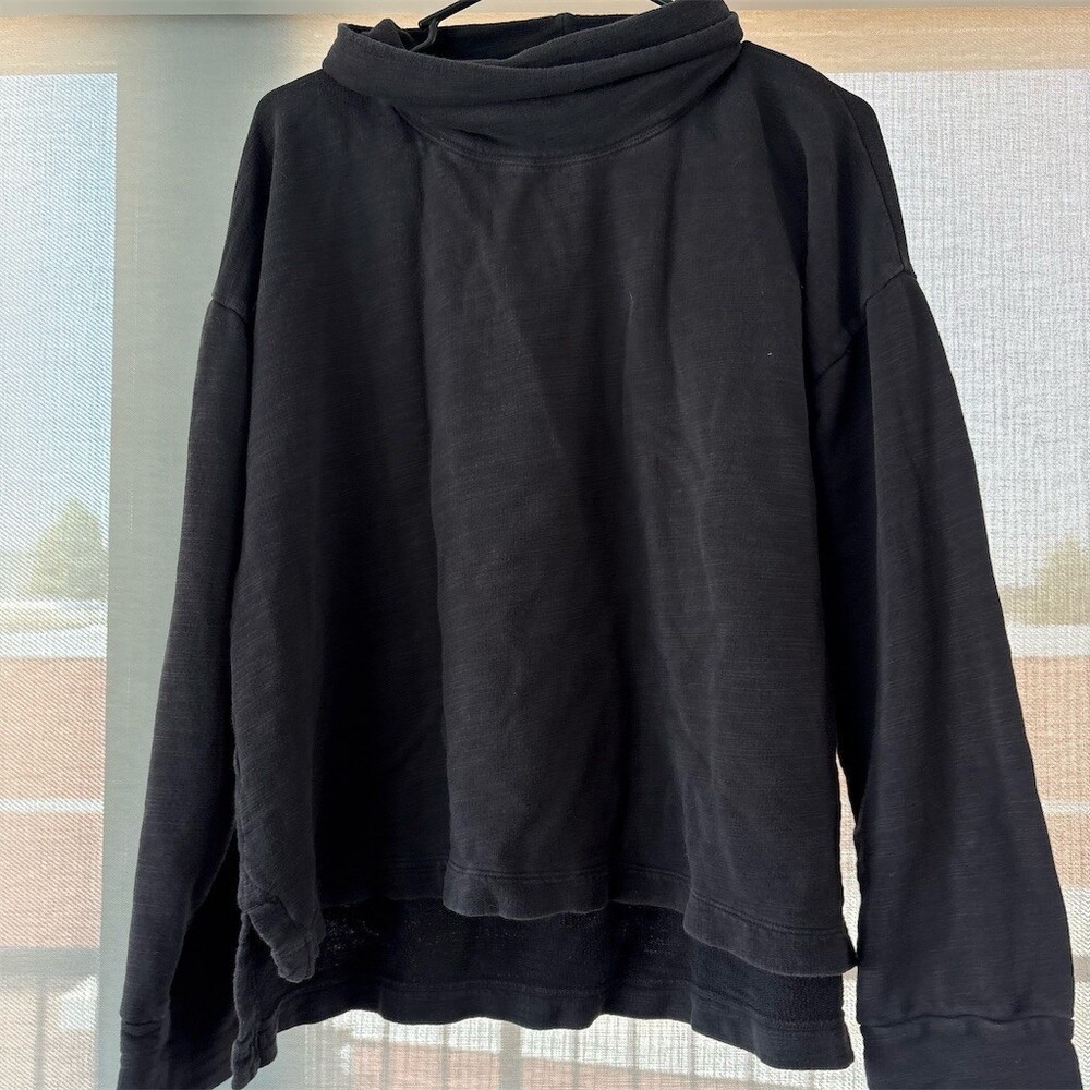 J.Crew Pullover Sweatshirt womens XL Blackand grey vintage fleece